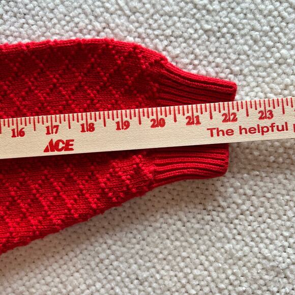 VTG BellePointe  Cardigan Sweater Womens M Cotton Textured Christmas Red Pockets - Picture 9 of 10